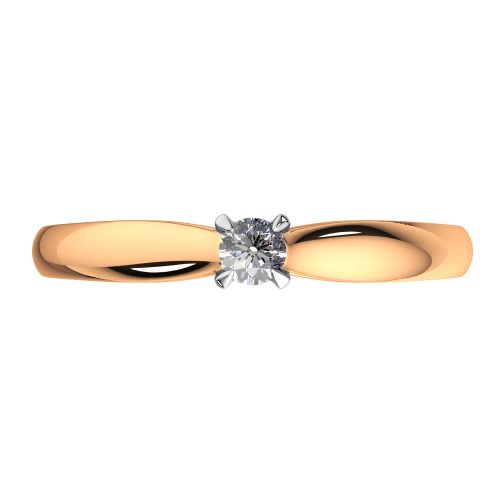 Кольцо помолвочное из розового золота с бриллиантом 2D00219.14K.R фото 3