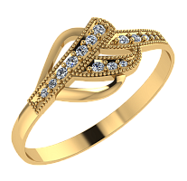 Кольцо из розового золота с фианитом 210030