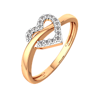 Кольцо из розового золота с фианитом 2101260.14K.R