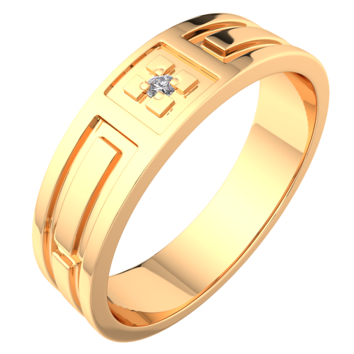 Кольцо обручальное из розового золота с фианитом 1550104.14K.R фото 2
