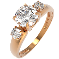Кольцо из розового золота с фианитом 210676.14K.R