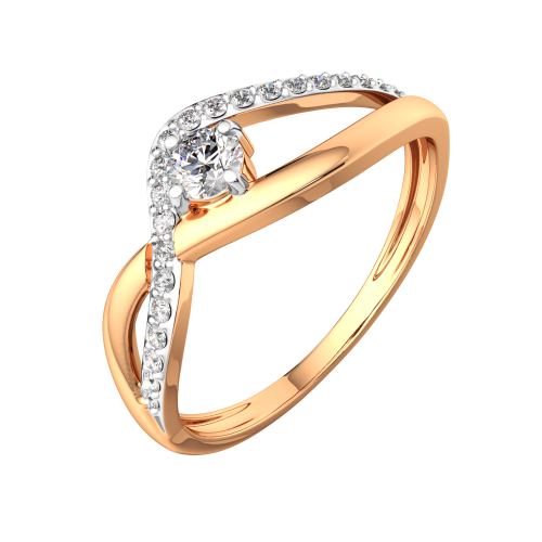Кольцо из розового золота с фианитом 210861.14K.R фото 2