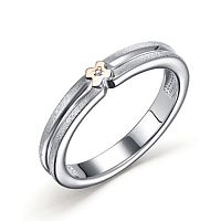 Кольцо из комбинированного серебра с бриллиантом 01-2497/000Б-00