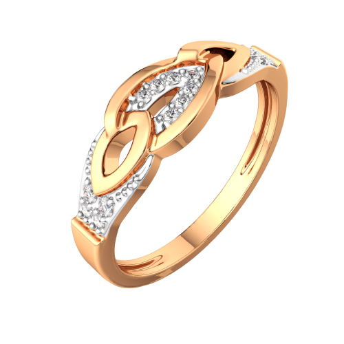 Кольцо из розового золота с фианитом 2101452.14K.R фото 2