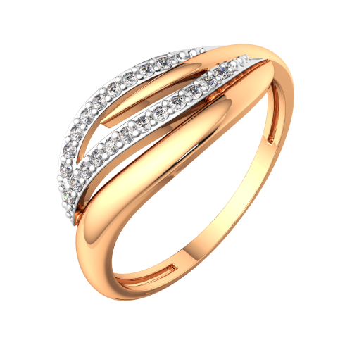 Кольцо из розового золота с фианитом 210675.14K.R фото 2