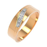 Кольцо обручальное из розового золота с бриллиантом 1D5582.14K.R