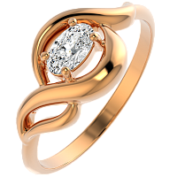 Кольцо из розового золота с фианитом 210692.14K.R