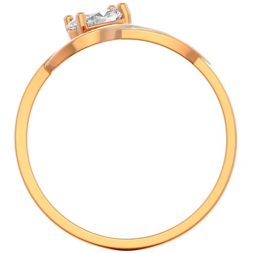 Кольцо из розового золота с фианитом 210478 фото 4