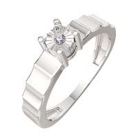 Кольцо помолвочное из серебра с бриллиантом 02D0020