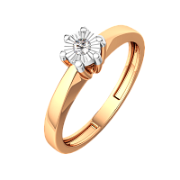 Кольцо помолвочное из комбинированного золота с бриллиантом 2D00134.14K.B